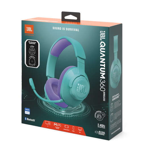 JBL Quantum 360 Wireless - Teal - Wireless over-ear gaming headset with surround sound and detachable mic - Detailshot 15 image number null